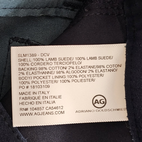 Adriano Goldschmied 100% Lamb Suede Midrise Super Skinny Ankle Blue Jeans 27 NWT - Picture 8 of 8